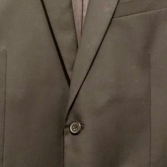 Black Worsted Wool Blazer Size 38 - Picture 3 of 4